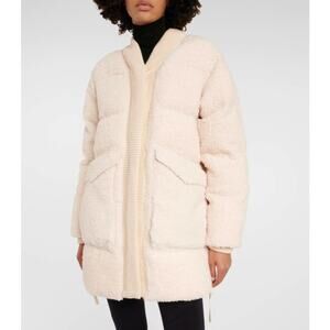 Varley Wynn Sherpa Puffer Coat in Sandshell, size XL
